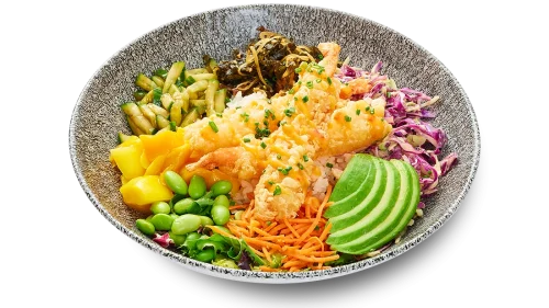 Tempura-Shrimps-Bowl-Asian-Cucumber