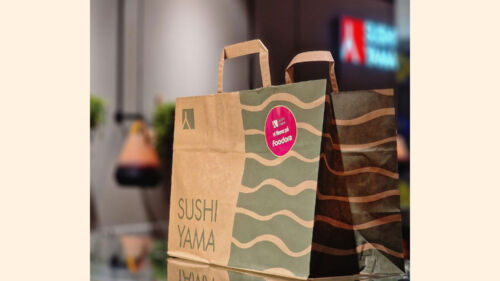 sushi yama påse med foodora sticker