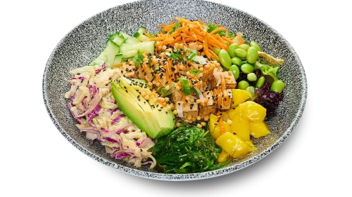 Tofu och avokado bowl